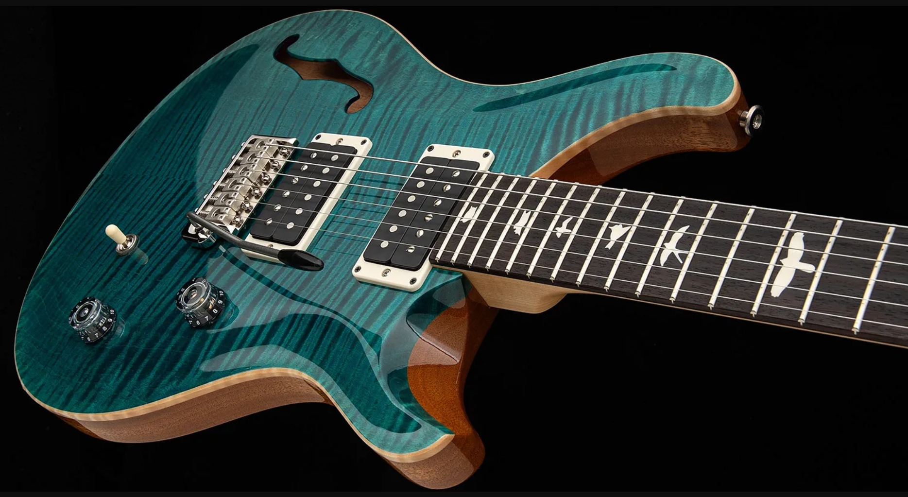 Prs Ce 24 Semi-hollow Bolt-on Usa 2h Trem Rw - Carroll Blue - Semi-Hollow E-Gitarre - Variation 3