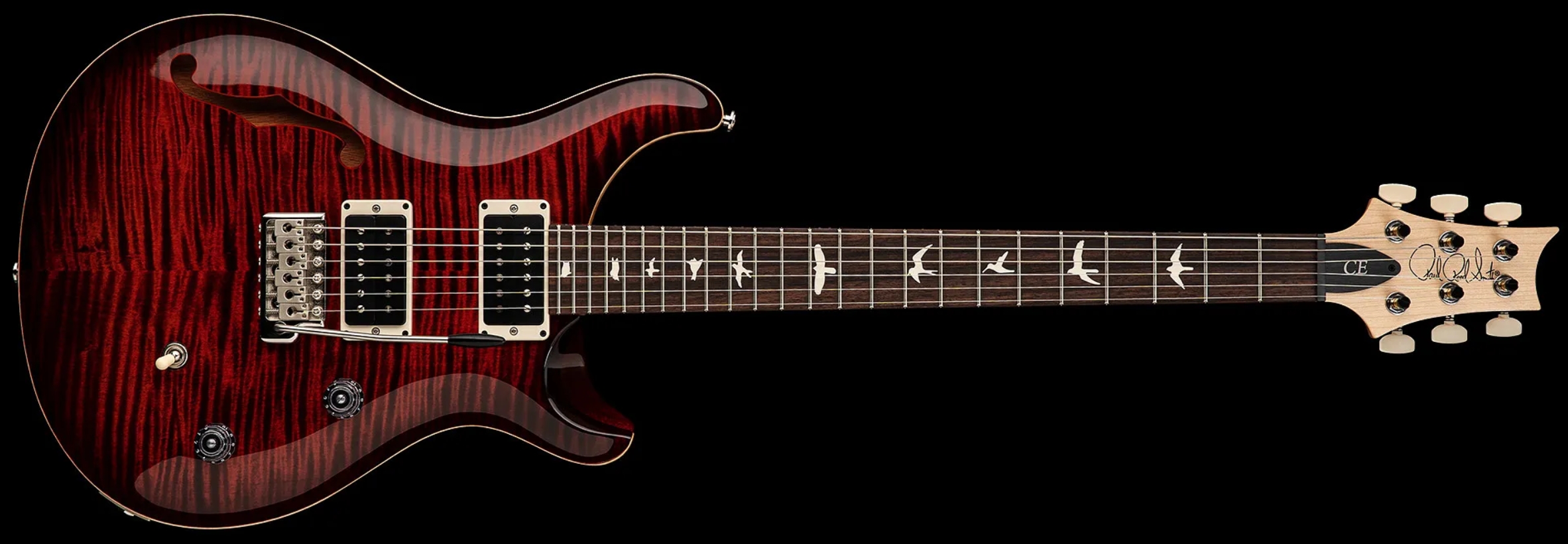 Prs Ce 24 Semi-hollow Bolt-on Usa 2h Trem Rw - Fire Red Burst - Semi-Hollow E-Gitarre - Variation 3
