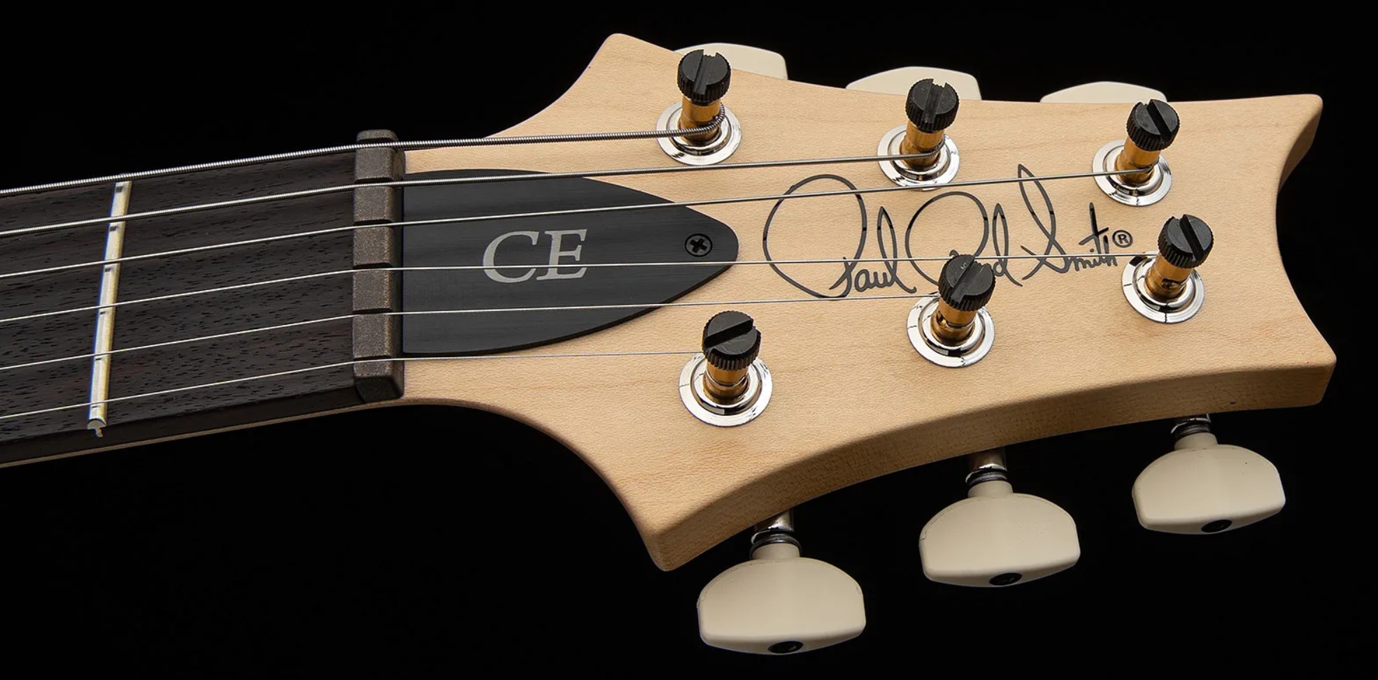 Prs Ce 24 Semi-hollow Bolt-on Usa 2h Trem Rw - Black Top W/ Natural Back - Semi-Hollow E-Gitarre - Variation 4