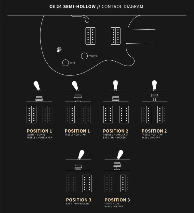 Prs Ce 24 Semi-hollow Bolt-on Usa Hh Trem Rw - Faded Gray Black - Semi-Hollow E-Gitarre - Variation 5