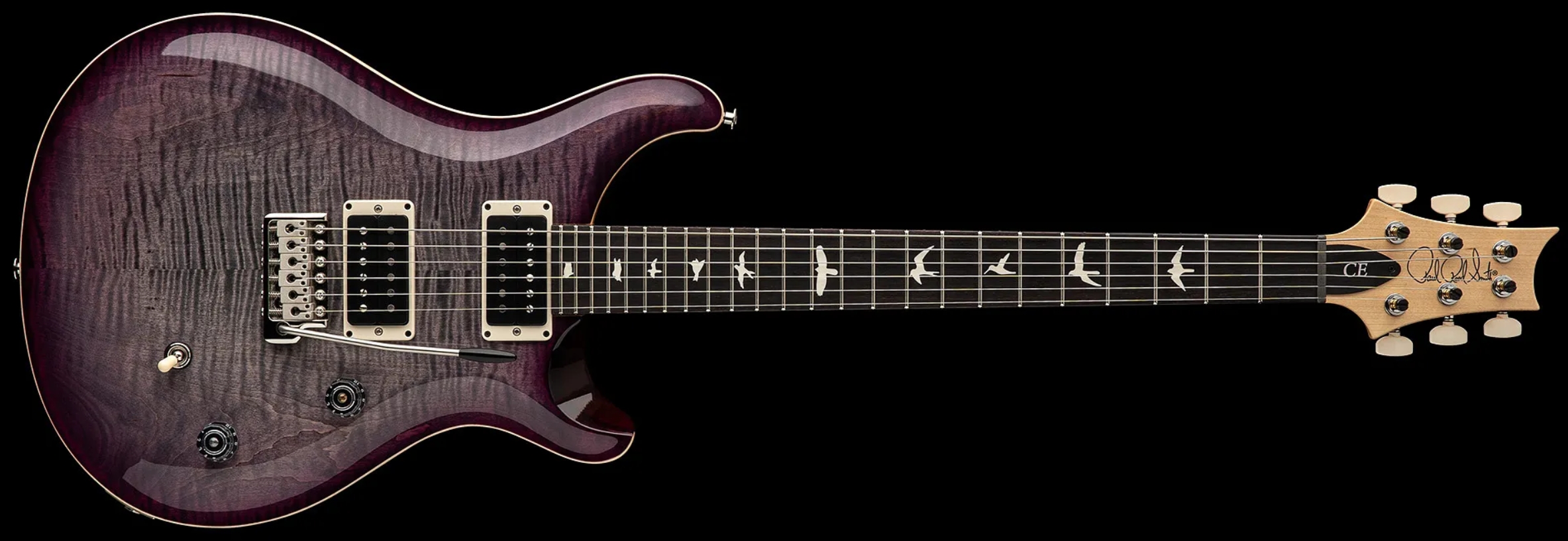 Prs Ce24 Bolt-on Usa 2h 85/15 Trem Rw - Faded Gray Black Purple Burst - Double Cut E-Gitarre - Variation 2