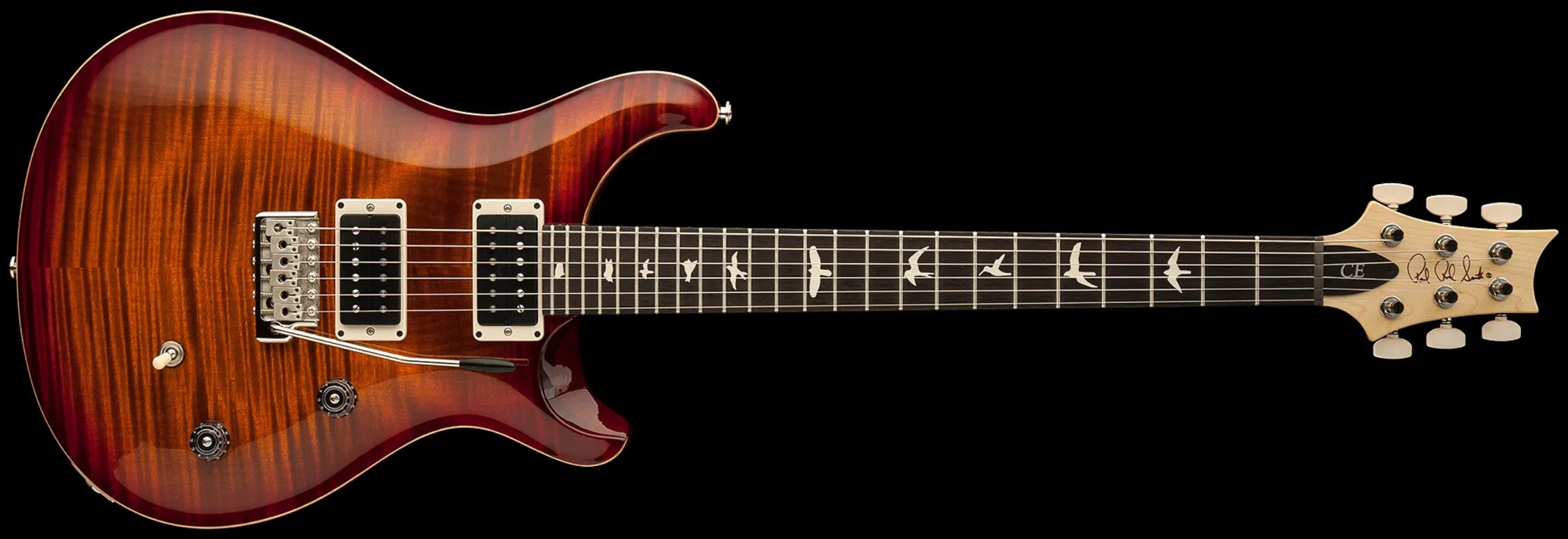 Prs Ce24 Bolt-on Usa 2h 85/15 Trem Rw - Dark Cherry Sunburst - Double Cut E-Gitarre - Variation 2