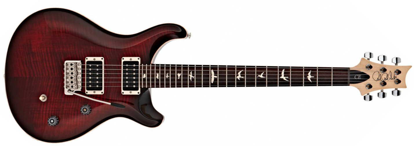 Prs Ce 24 Bolt-on Usa Hh Trem Rw - Fire Red Burst - Double Cut E-Gitarre - Main picture
