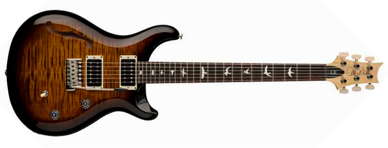 Prs Ce 24 Semi-hollow Bolt-on Usa 2h Trem Rw - Black Amber - Semi-Hollow E-Gitarre - Main picture
