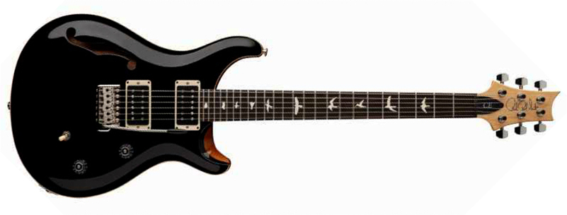 Prs Ce 24 Semi-hollow Bolt-on Usa 2h Trem Rw - Black Top W/ Natural Back - Semi-Hollow E-Gitarre - Main picture