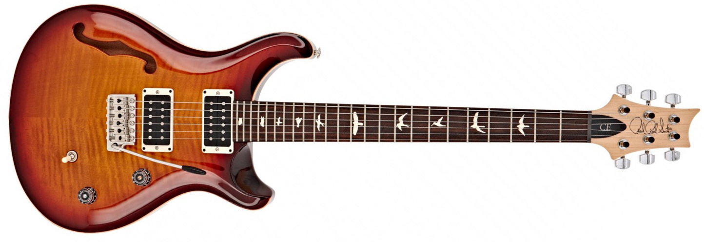 Prs Ce 24 Semi-hollow Bolt-on Usa Hh Trem Rw - Dark Cherry Sunburst - Double Cut E-Gitarre - Main picture