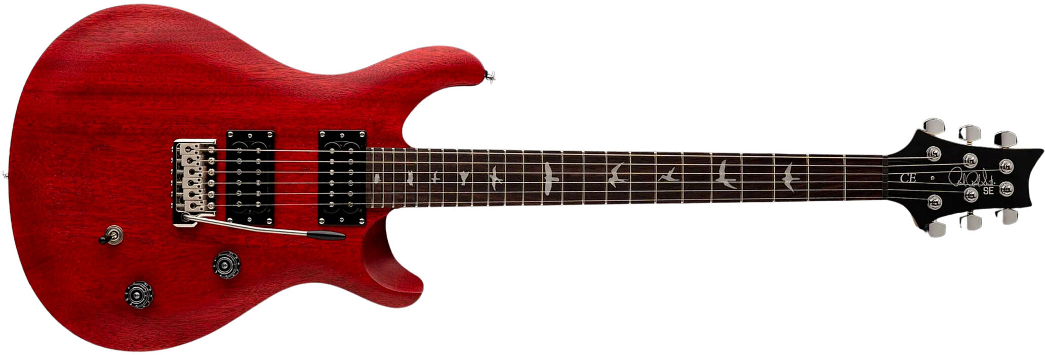 Prs Ce24 Standard Satin Se Bolt-on 2h Trem Rw - Vintage Cherry - Double Cut E-Gitarre - Main picture