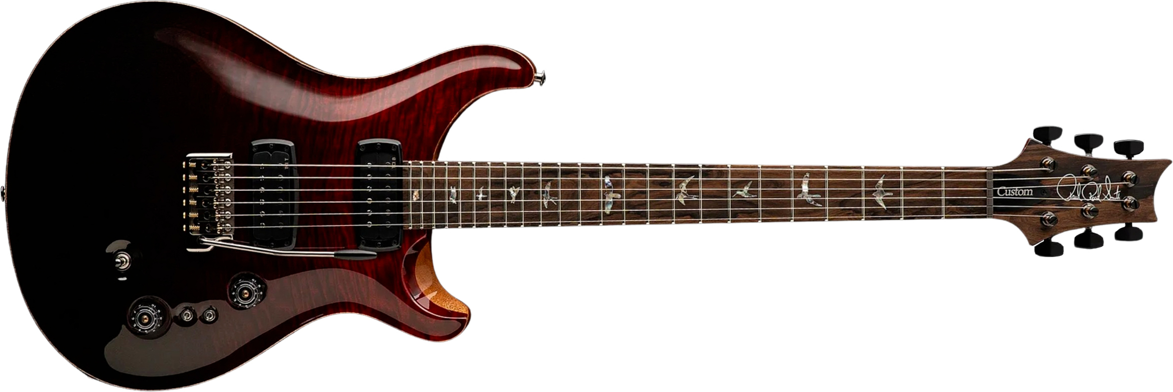 Prs Custom 24-08 Mango Top Ltd Usa 2h Trem Rw - Fire Red Gray/black Fade - Double Cut E-Gitarre - Main picture
