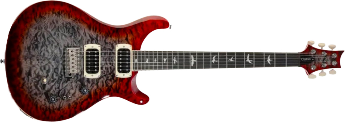 Prs Custom 24-08 Quilt Se (wing Tuners) 2h Trem Rw - Charcoal Cherry Burst - Double Cut E-Gitarre - Main picture