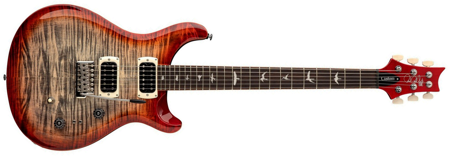 Prs Custom 24-08 Se (wing Tuners) 2h Trem Rw - Charcoal Cherry Burst - Double Cut E-Gitarre - Main picture