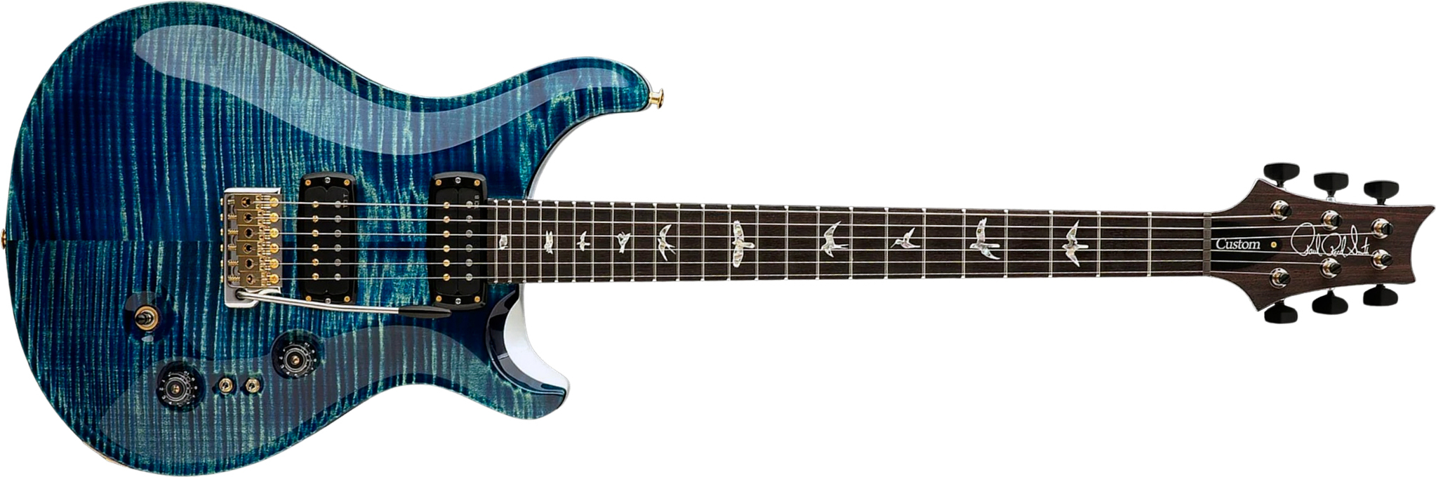 Prs Custom 24-08 Usa 2h Tci Trem Rw - River Blue Pearl - Double Cut E-Gitarre - Main picture