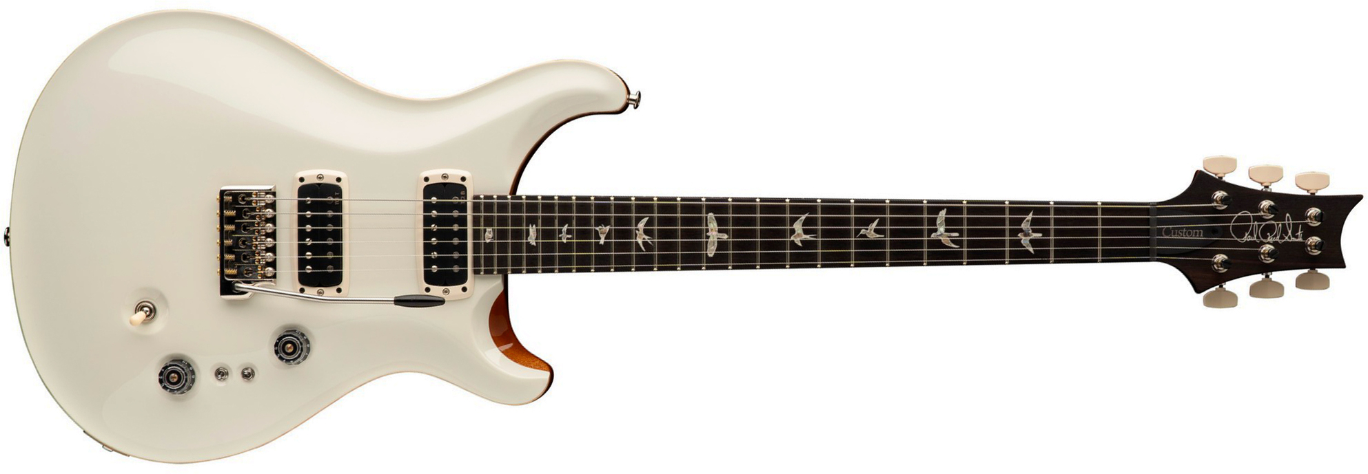 Prs Custom 24-08 Usa 2h Tci Trem Rw - Antique White Top / Natural Back - Double Cut E-Gitarre - Main picture