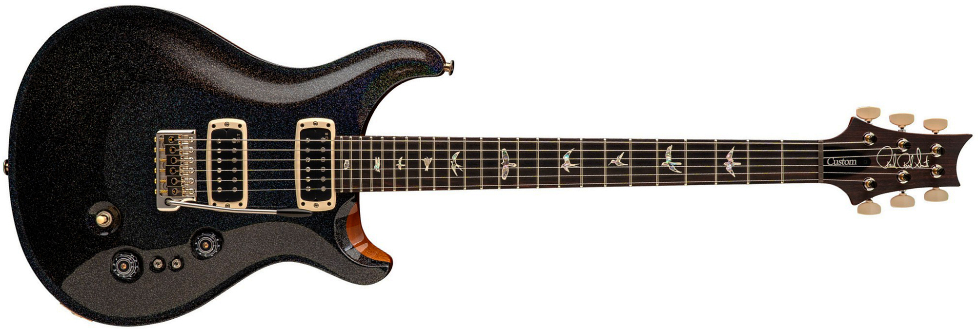 Prs Custom 24-08 Usa 2h Tci Trem Rw - Black Rainbow Holoflake - Double Cut E-Gitarre - Main picture