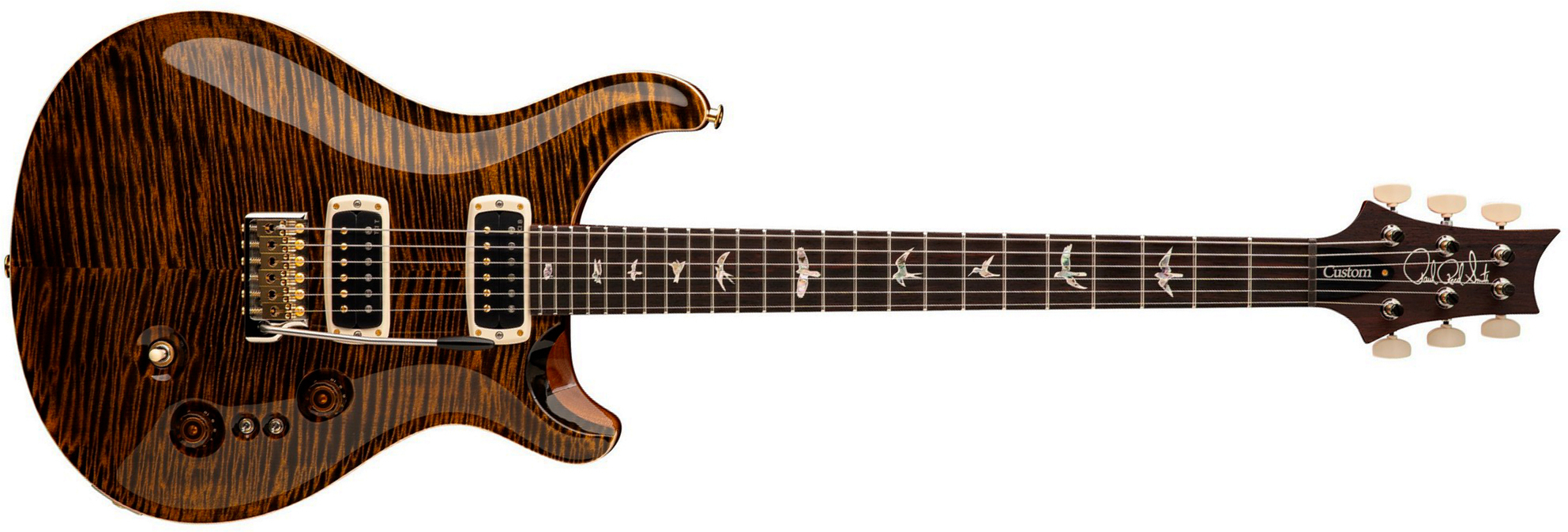 Prs Custom 24-08 Usa 2h Tci Trem Rw - Tiger Eye - Double Cut E-Gitarre - Main picture