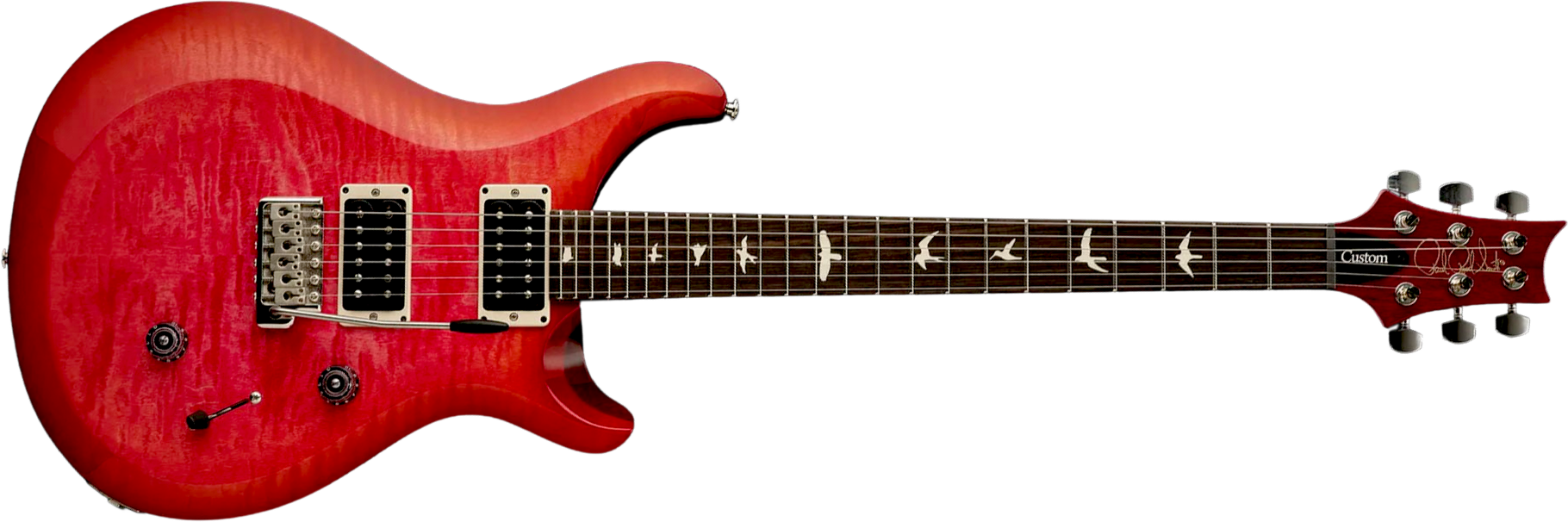 Prs Custom 24 10th Ann. S2 Ltd Usa 2h 85/15 Ht Rw - Bonni Pink Cherry Burst - Double Cut E-Gitarre - Main picture