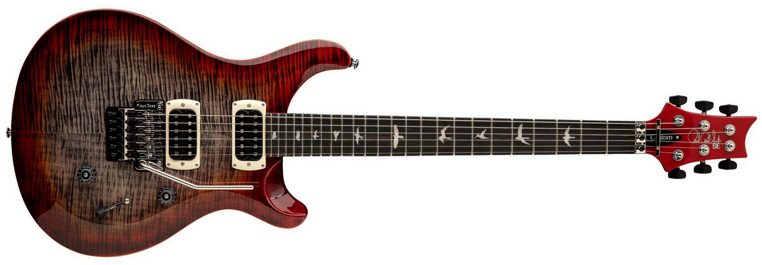 Prs Custom 24 Floyd Se (wing Tuners) 2h Fr Rw - Charcoal Cherry Burst - Double Cut E-Gitarre - Main picture