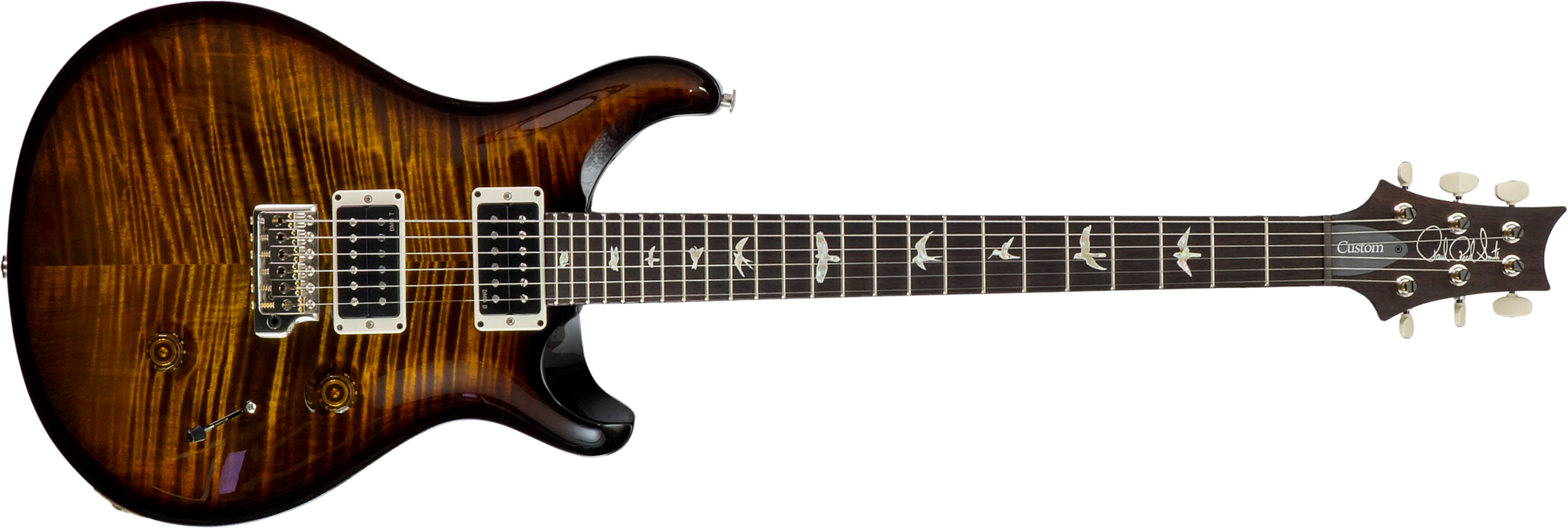 Prs Custom 24 Hand-signed Usa 2h Trem Rw #0400035 - Black Gold Wraparound Burst - Double Cut E-Gitarre - Main picture