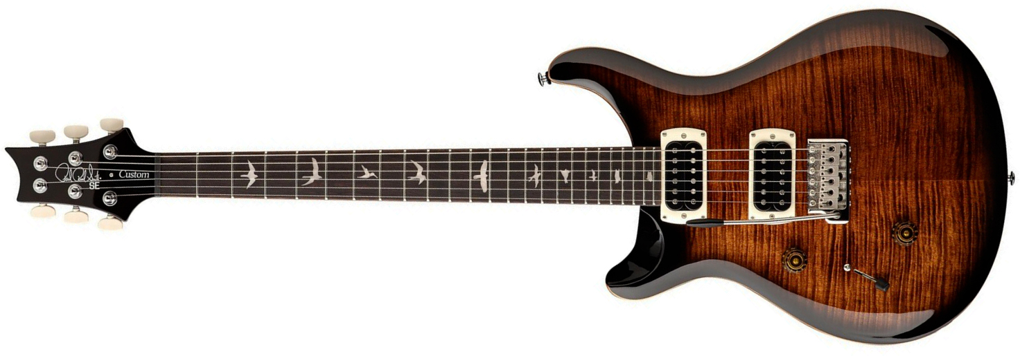 Prs Custom 24 Lh Se (wing Tuners) Gaucher 2h Trem Rw - Black Gold Sunburst - E-Gitarre für Linkshänder - Main picture