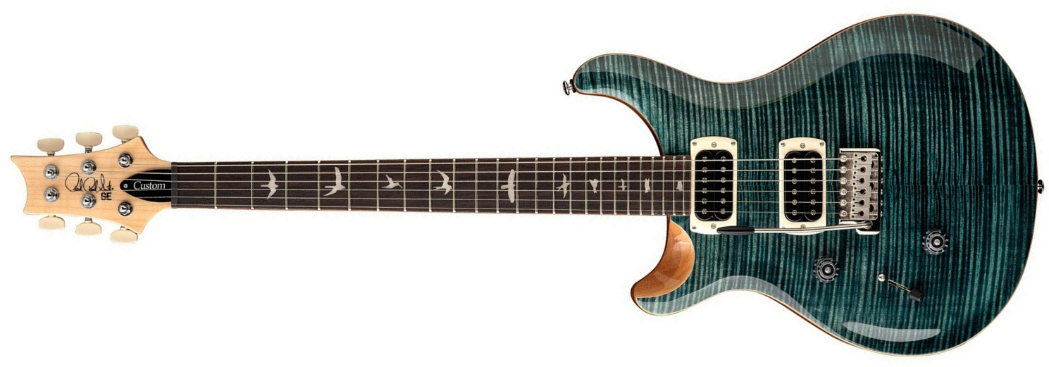 Prs Custom 24 Lh Se (wing Tuners) Gaucher 2h Trem Rw - Slate Blue - E-Gitarre für Linkshänder - Main picture