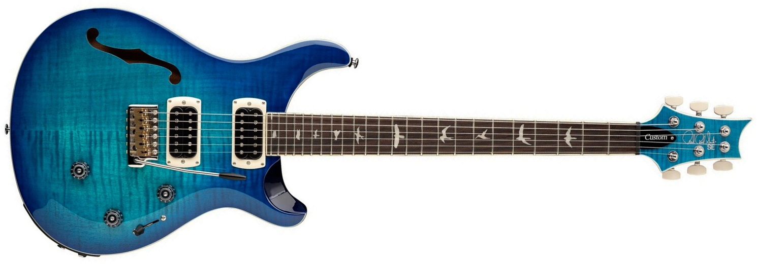 Prs Custom 24 Semi Hollow Piezo Se (wing Tuners) 2h Ht Rw - Lake Blue - Semi-Hollow E-Gitarre - Main picture