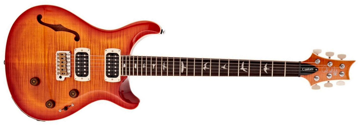 Prs Custom 24 Semi Hollow Piezo Se (wing Tuners) 2h Ht Rw - Vintage Sunburst - Semi-Hollow E-Gitarre - Main picture