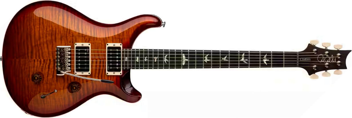 Prs Custom 24 Usa 2h Dmo Trem Rw - Dark Cherry Sunburst - Double Cut E-Gitarre - Main picture