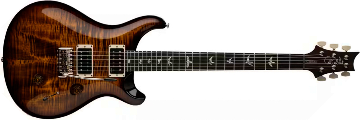 Prs Custom 24 Usa 2h Dmo Trem Rw - Black Gold Wraparound Burst - Double Cut E-Gitarre - Main picture