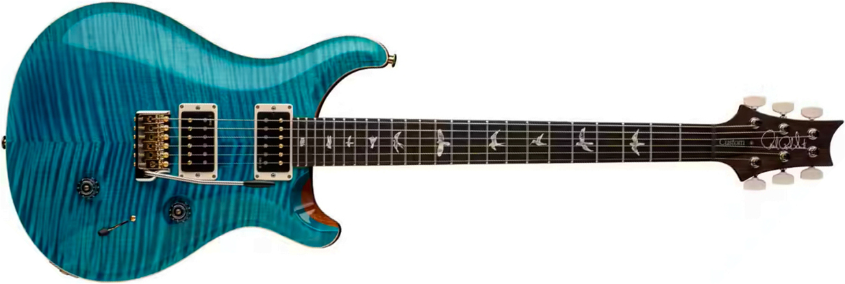 Prs Custom 24 Usa 2h Dmo Trem Rw - Carroll Blue - Double Cut E-Gitarre - Main picture