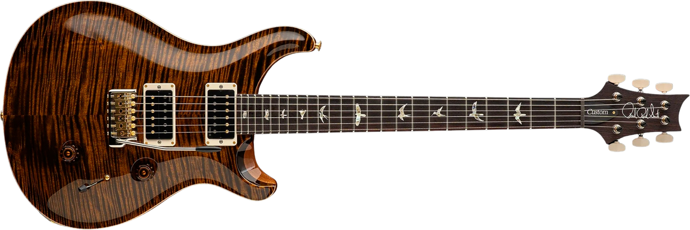Prs Custom 24 Usa 2h Dmo Trem Rw - Tiger Eye - Double Cut E-Gitarre - Main picture