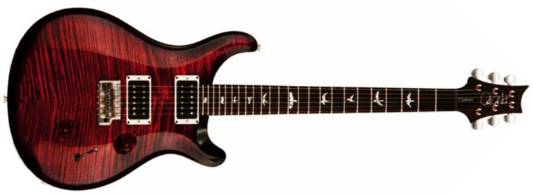 Prs Custom 24 Usa 2h Trem Rw - Fire Red Burst - Double Cut E-Gitarre - Main picture