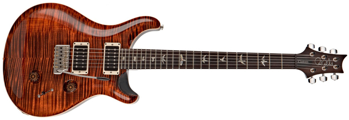 Prs Custom 24 Usa 2h Trem Rw - Orange Tiger - Double Cut E-Gitarre - Main picture