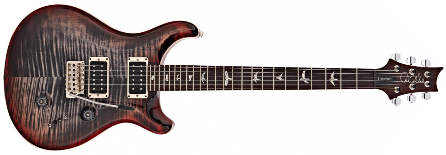 Prs Custom 24 Usa 2h Trem Rw - Charcoal Cherry Burst - Double Cut E-Gitarre - Main picture
