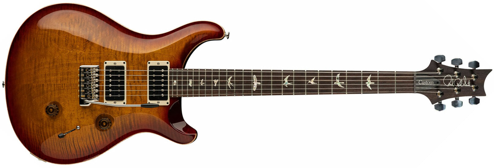 Prs Custom 24 Usa 2h Trem Rw - Dark Cherry Sunburst - Double Cut E-Gitarre - Main picture