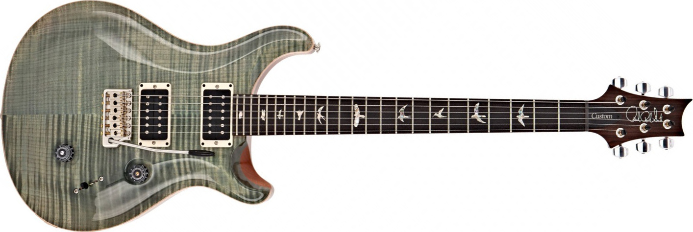 Prs Custom 24 Usa Hh Trem Rw - Trampas Green - Double Cut E-Gitarre - Main picture