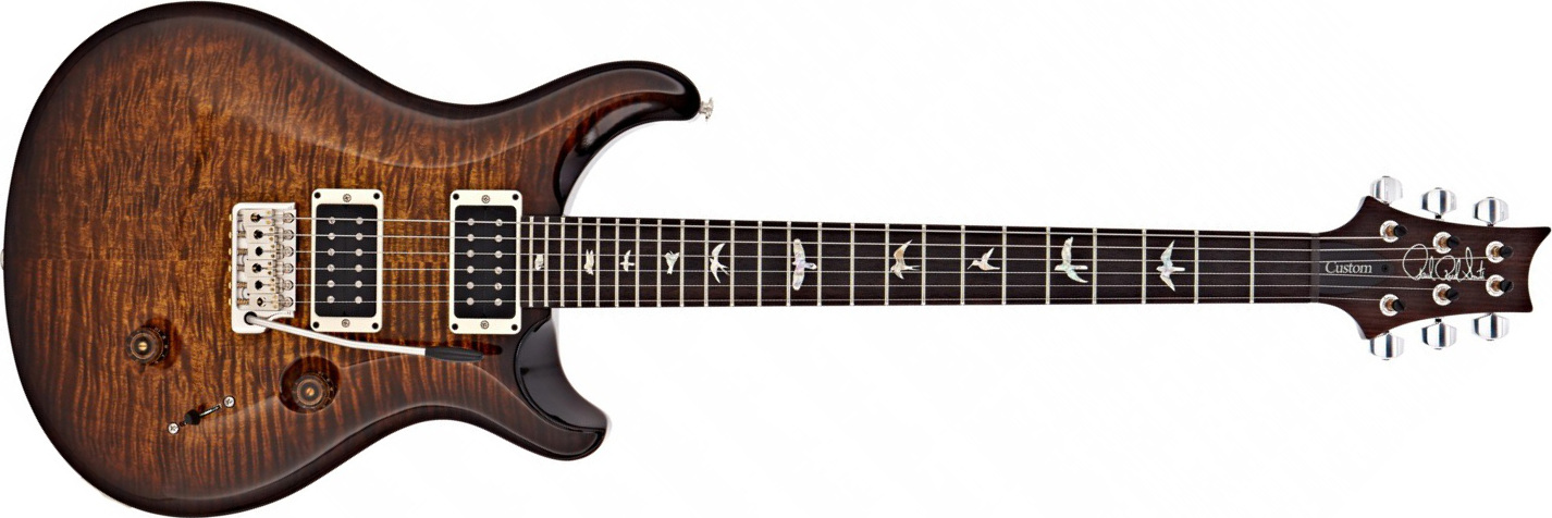 Prs Custom 24 Usa Hh Trem Rw - Black Gold Burst - Double Cut E-Gitarre - Main picture