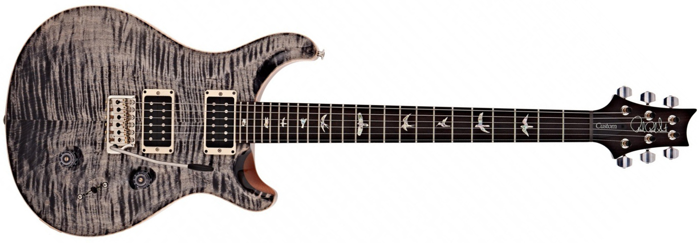 Prs Custom 24 Usa Hh Trem Rw - Charcoal Burst - Double Cut E-Gitarre - Main picture
