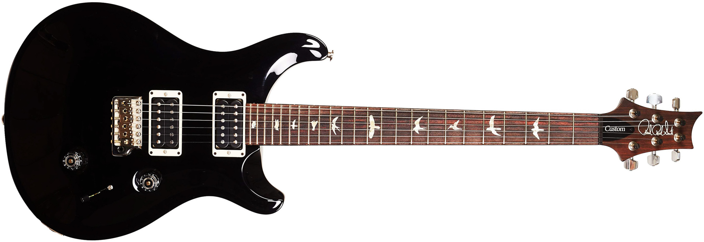 Prs Custom 24 Usa Hh Trem Rw - Black - Double Cut E-Gitarre - Main picture