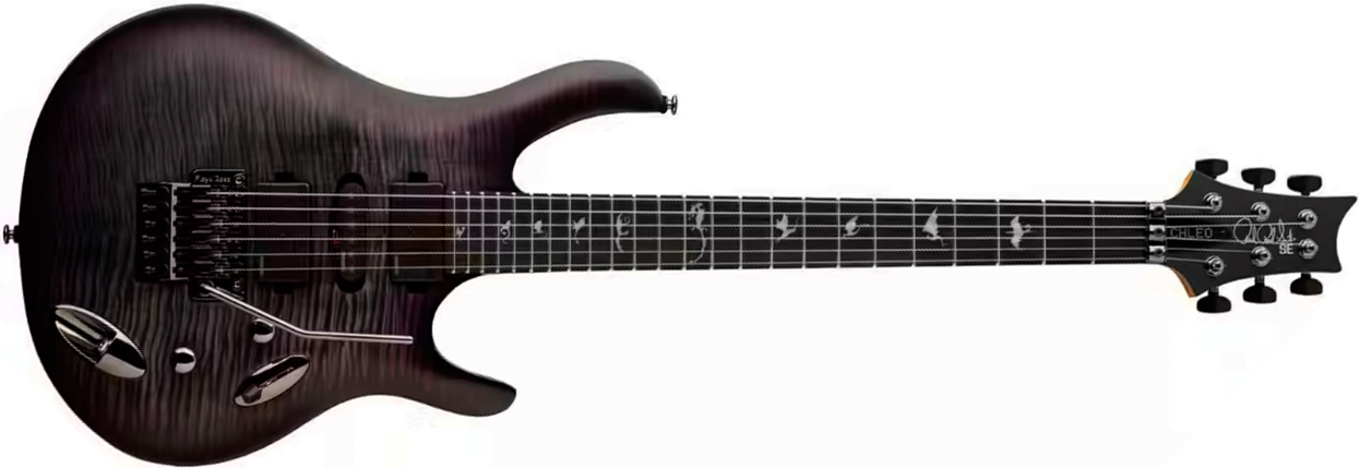 Prs Herman Li Chleo Se Signature Hsh Fishman Fluence Fr Eb - Charcoal Purple Burst - E-Gitarre aus Metall - Main picture