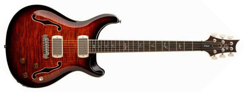 Prs Hollowbody Ii Piezo Se (wing Tuners) 2h Ht Eb - Orange Tiger Smokeburst - Semi-Hollow E-Gitarre - Main picture