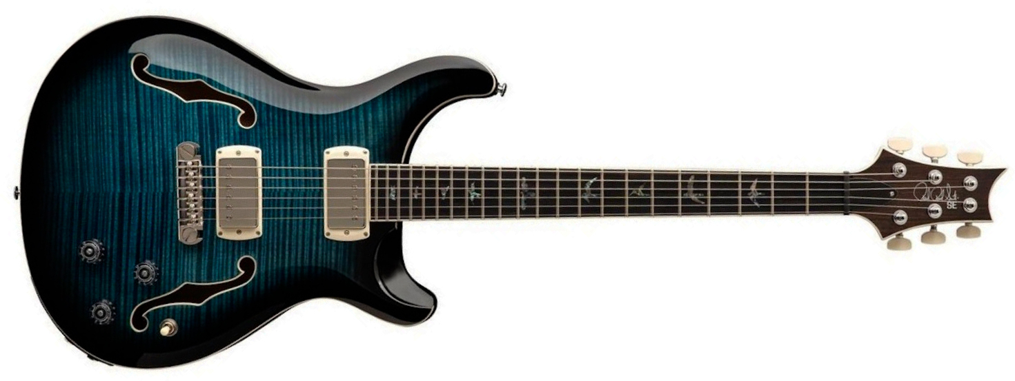Prs Hollowbody Ii Piezo Se (wing Tuners) 2h Ht Eb - Peacock Blue Burst - Semi-Hollow E-Gitarre - Main picture