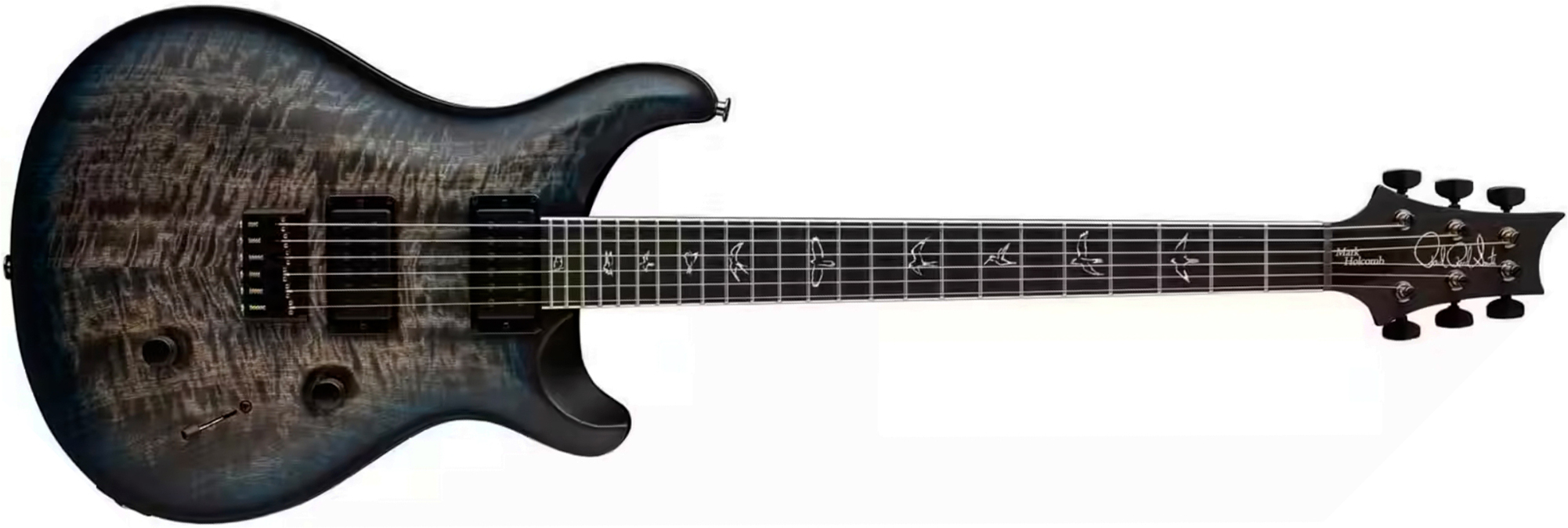 Prs Mark Holcomb Usa Signature 2h Seymour Duncan Ht Eb - Holcomb Wraparound Blue Burst - Double Cut E-Gitarre - Main picture