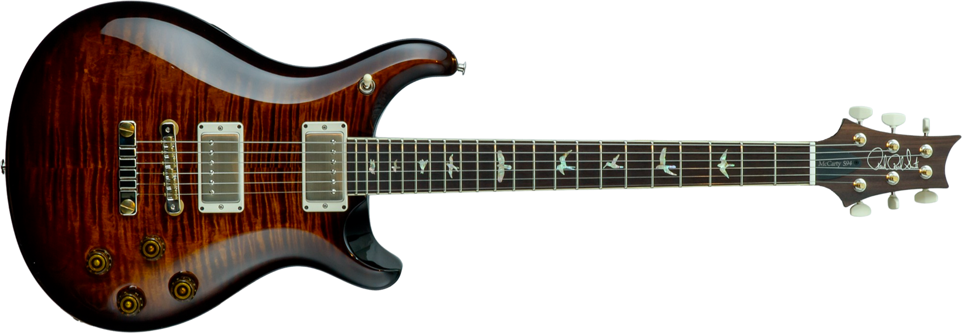 Prs Mccarty 594 Hand-signed Usa 2h Ht Rw #0377741 - Black Gold Wraparound Burst - Double Cut E-Gitarre - Main picture