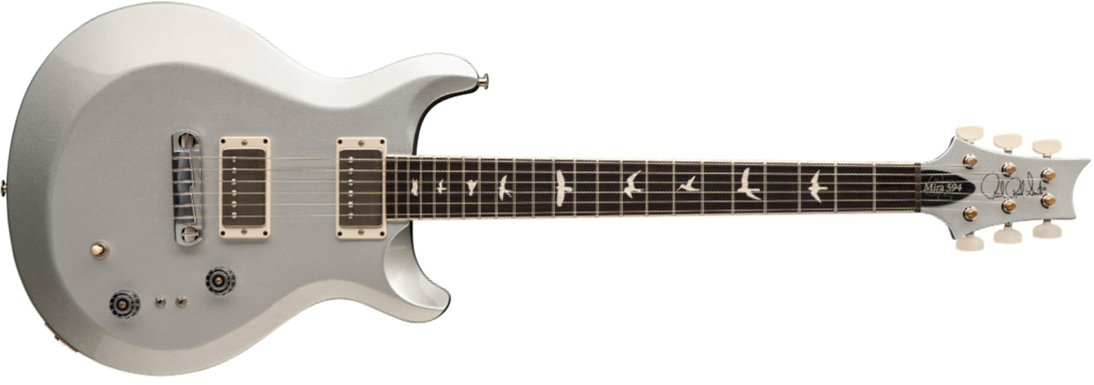 Prs Mira 594 S2 Usa 2h Ht Rw - Platinum Metallic - Double Cut E-Gitarre - Main picture