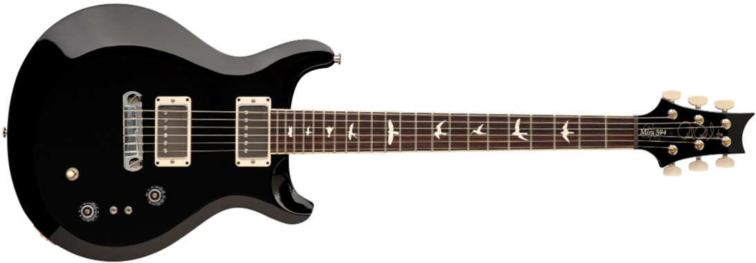 Prs Mira 594 S2 Usa 2h Ht Rw - Black - Double Cut E-Gitarre - Main picture