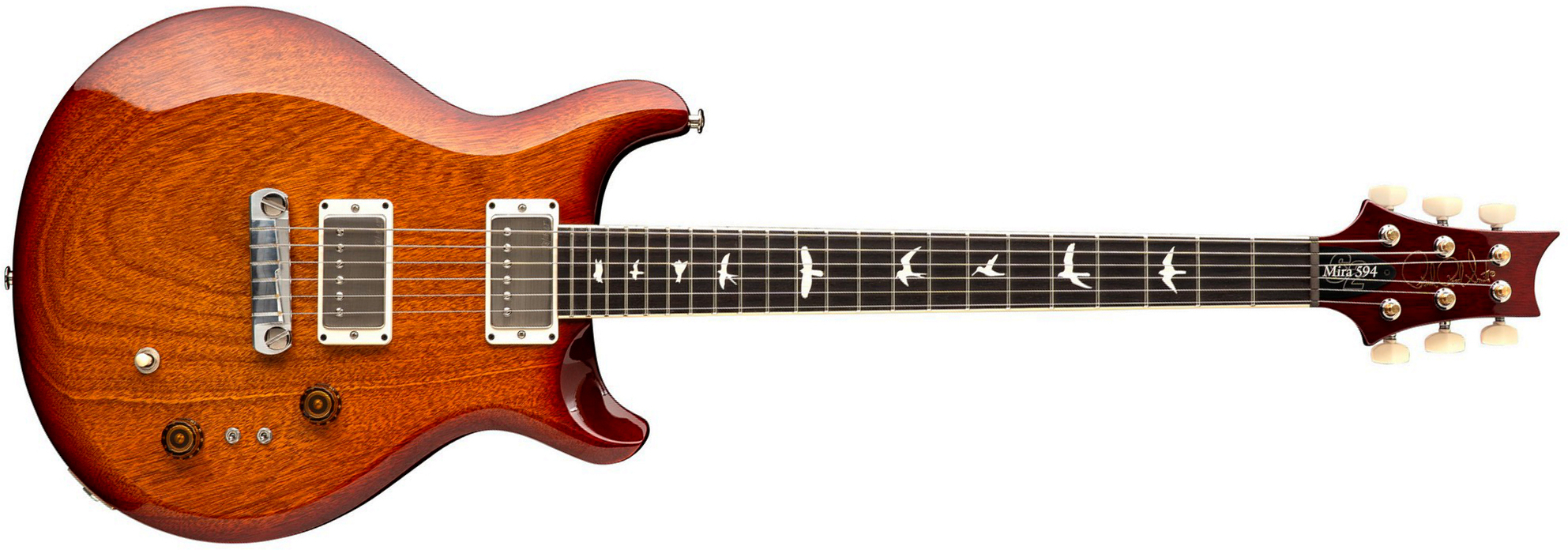 Prs Mira 594 S2 Usa 2h Ht Rw - Dark Cherry Sunburst - Double Cut E-Gitarre - Main picture