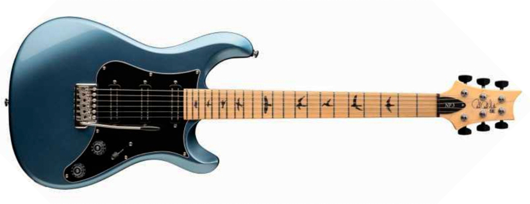 Prs Nf3 Maple Se Bolt-on 3mh Trem Mn - Ice Blue Metallic - Double Cut E-Gitarre - Main picture