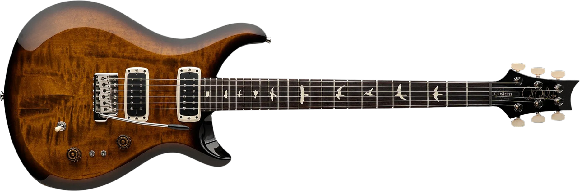 Prs S2 Custom 24-08 Usa 2h Tci Trem Rw - Black Amber - Double Cut E-Gitarre - Main picture