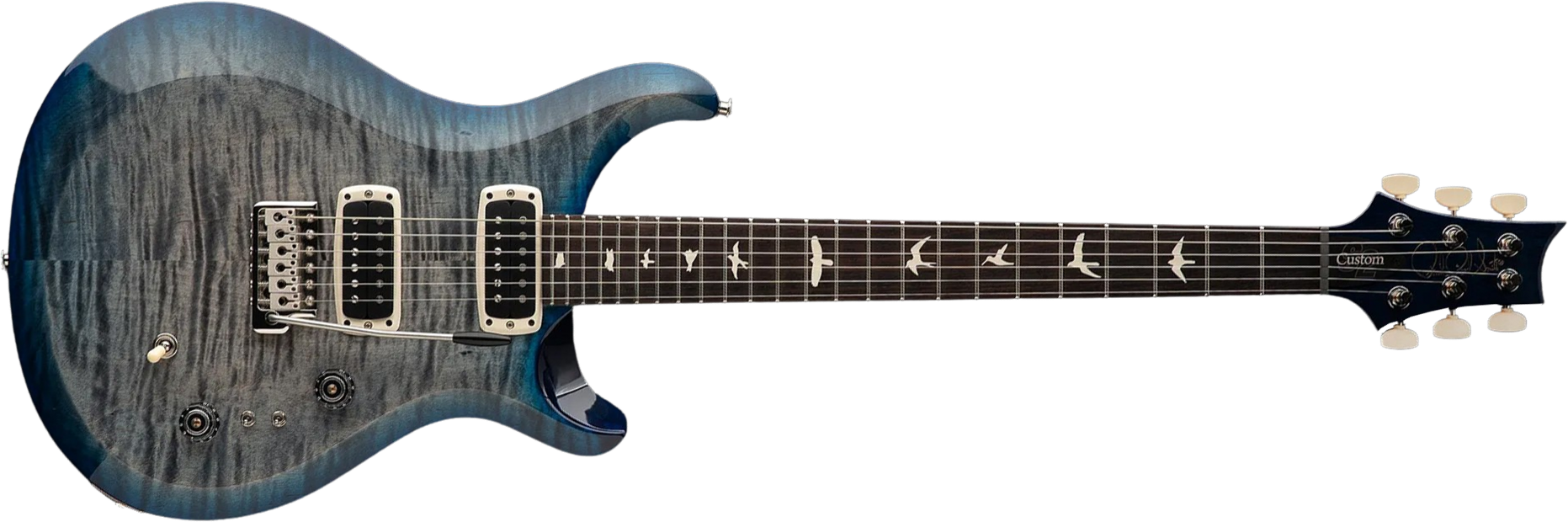 Prs S2 Custom 24-08 Usa 2h Tci Trem Rw - Faded Gray Black Blue Burst - Double Cut E-Gitarre - Main picture
