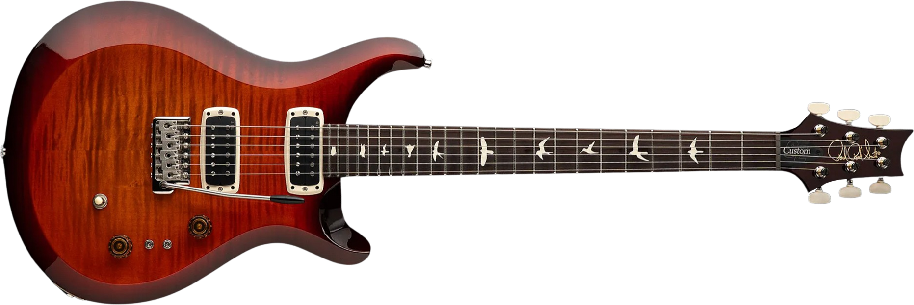 Prs S2 Custom 24-08 Usa 2h Tci Trem Rw - Dark Cherry Sunburst - Double Cut E-Gitarre - Main picture