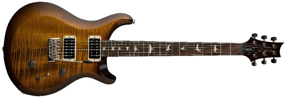 Prs S2 Custom 24 Usa 2h Trem Rw - Black Amber - Double Cut E-Gitarre - Main picture